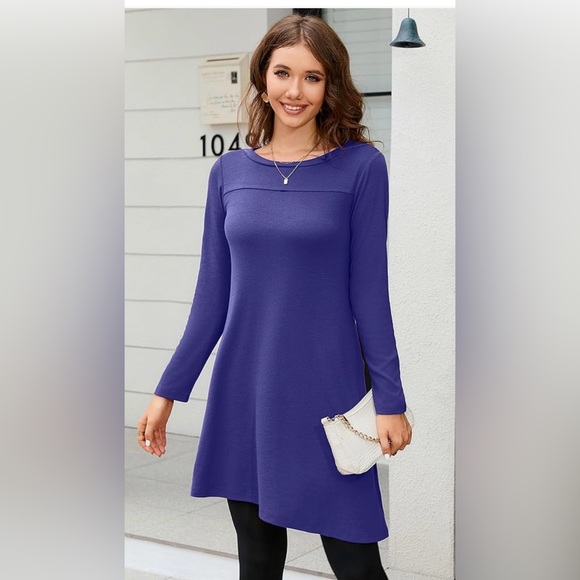 KORSIS Large Long Sleeve Dress with side Buttons. - Picture 5 of 12